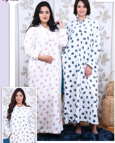 Pyjama robe à imprimé fleuri